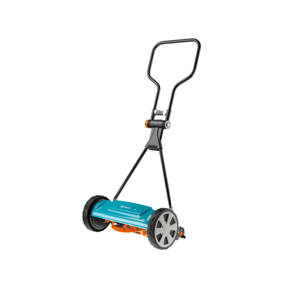 Cylinder Lawnmower Classic 400 Gardena walk-behind mower with blue body and black handles on Tampa Home & Garden Store