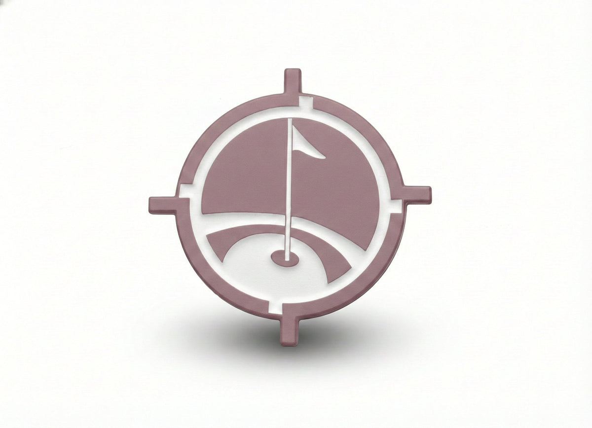 Premium magnetic metal golf ball marker mauve round marker by Aiming Fluid Golf on Tampa Home & Garden Store