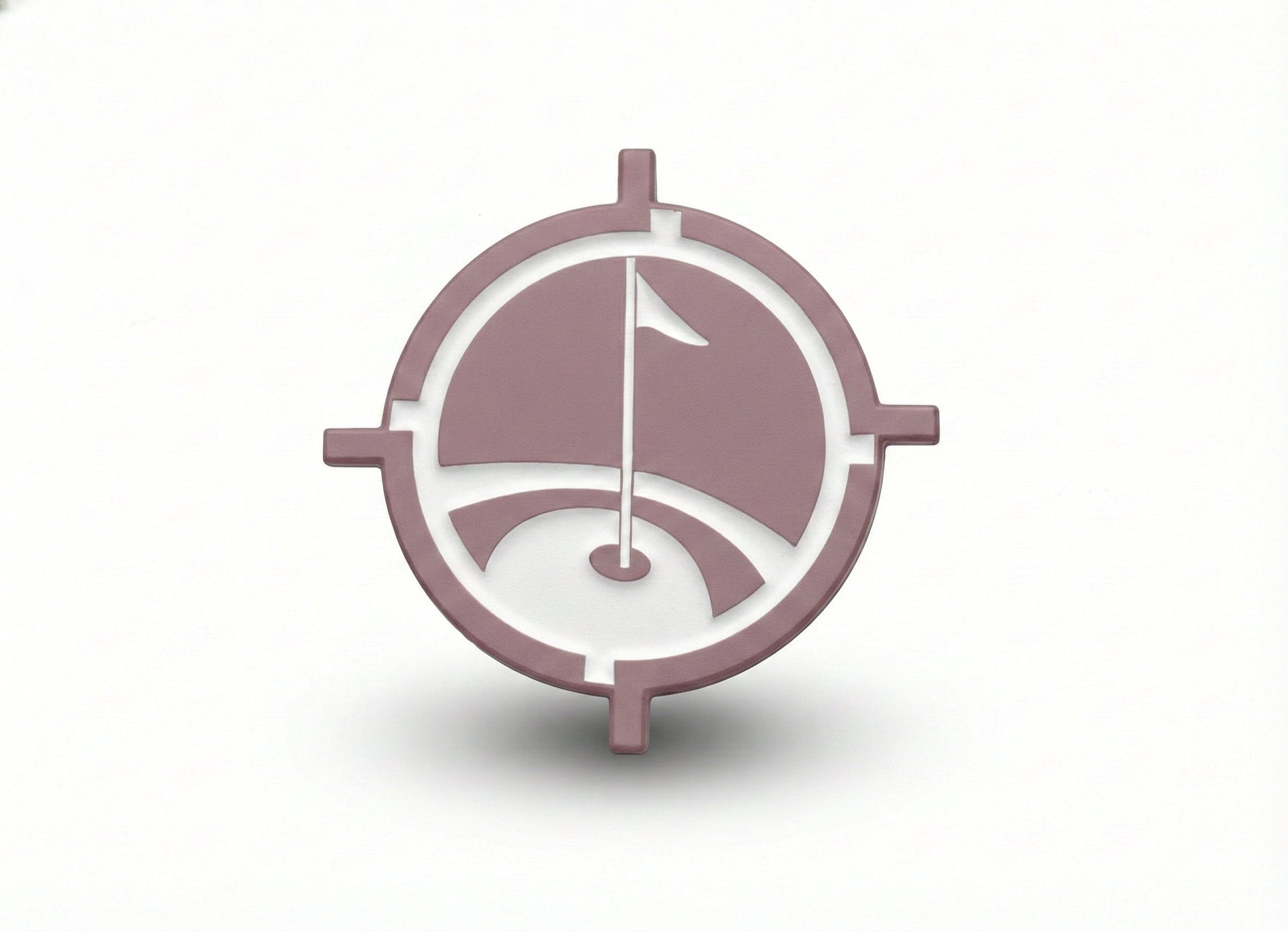 Premium magnetic metal golf ball marker mauve round marker by Aiming Fluid Golf on Tampa Home & Garden Store