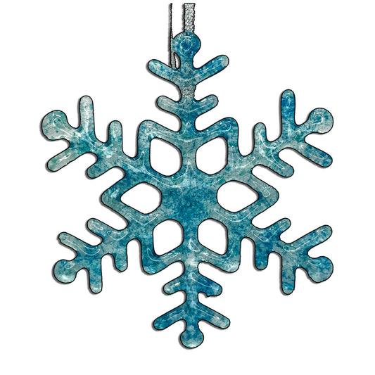 Handmade Glass Snowflake - Caribbean Blue - by studioTica - Tampa Home & Garden Store