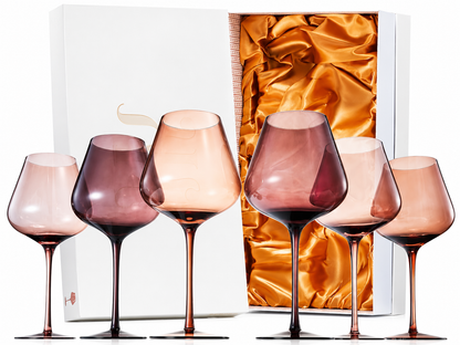 Fortuna Brown Stemmed Wine Glassware Set of 6