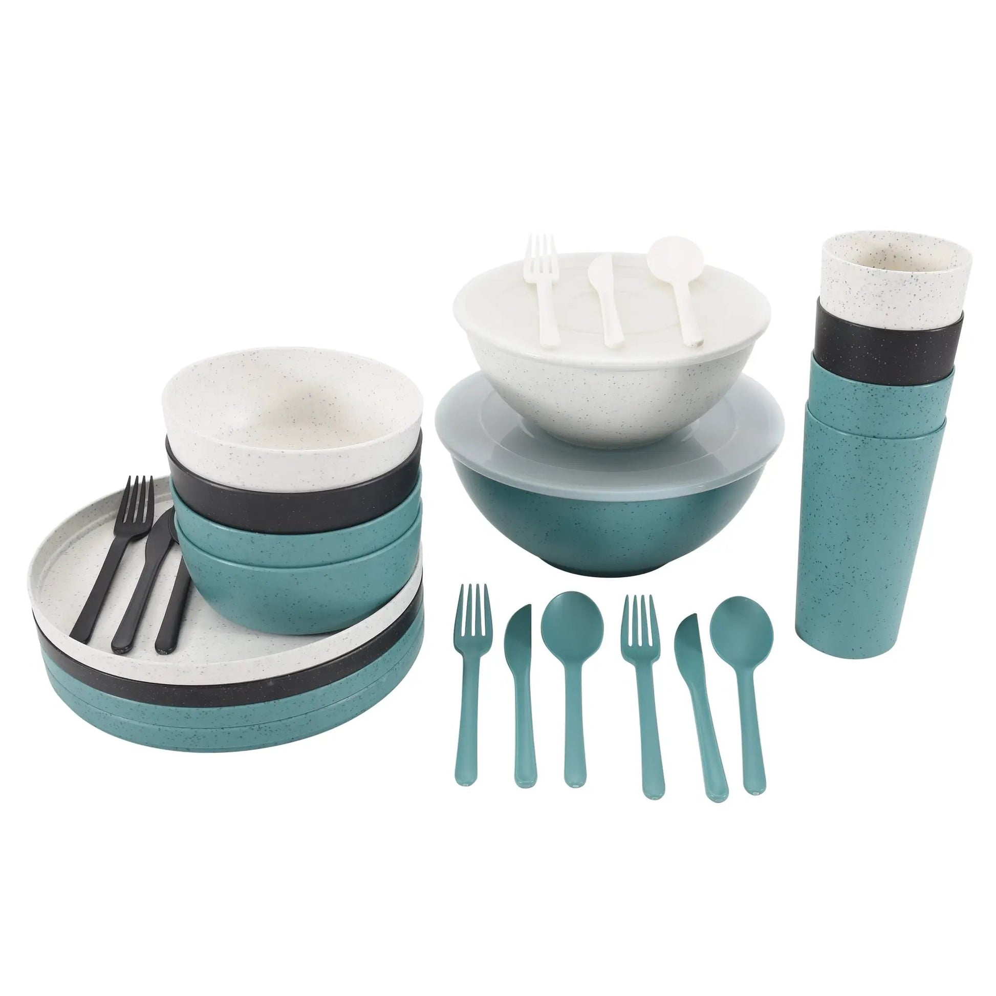 Mainstays 28-Piece Eco-Friendly Recycled Plastic Dinnerware Set - Tampa Home & Garden Store