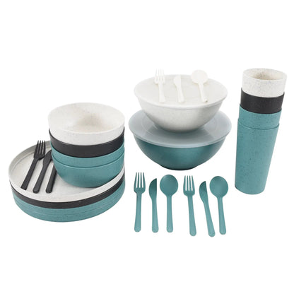 Mainstays 28-Piece Eco-Friendly Recycled Plastic Dinnerware Set - Tampa Home & Garden Store