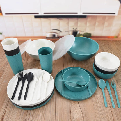 Mainstays 28-Piece Eco-Friendly Recycled Plastic Dinnerware Set - Tampa Home & Garden Store