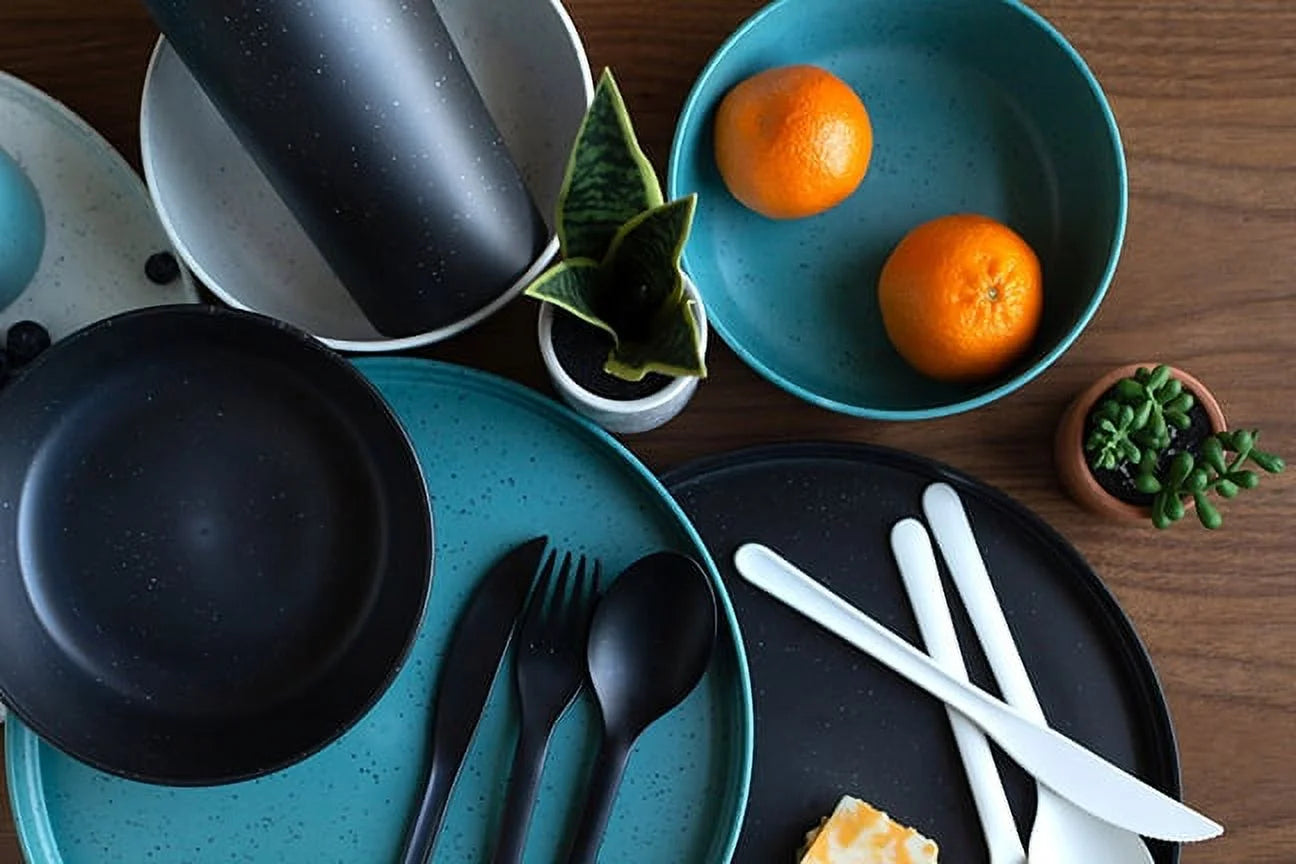 Mainstays 28-Piece Eco-Friendly Recycled Plastic Dinnerware Set - Tampa Home & Garden Store