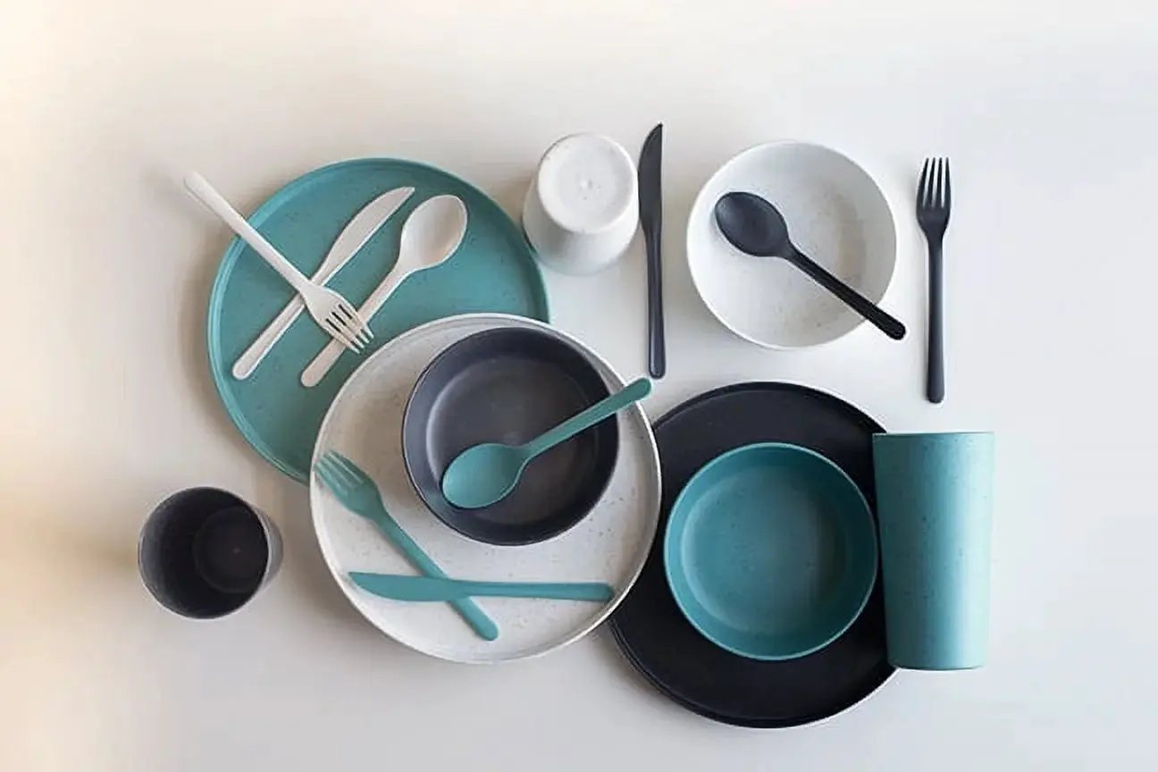 Mainstays 28-Piece Eco-Friendly Recycled Plastic Dinnerware Set - Tampa Home & Garden Store