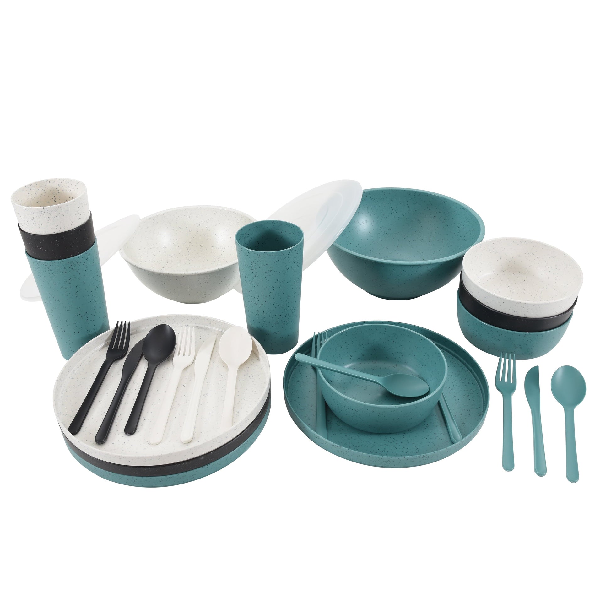 Mainstays 28-Piece Eco-Friendly Recycled Plastic Dinnerware Set - Tampa Home & Garden Store