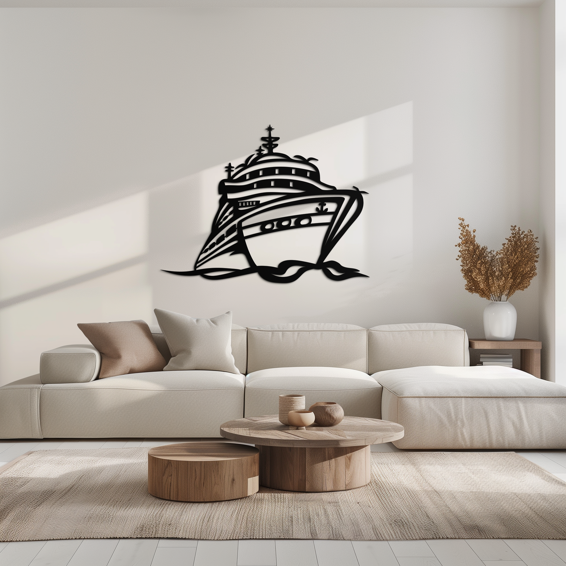 Majestic Cruise Ship Silhouette Metal Wall Art – Nautical Decor for Sea Lovers- KAF682 - Tampa Home & Garden Store