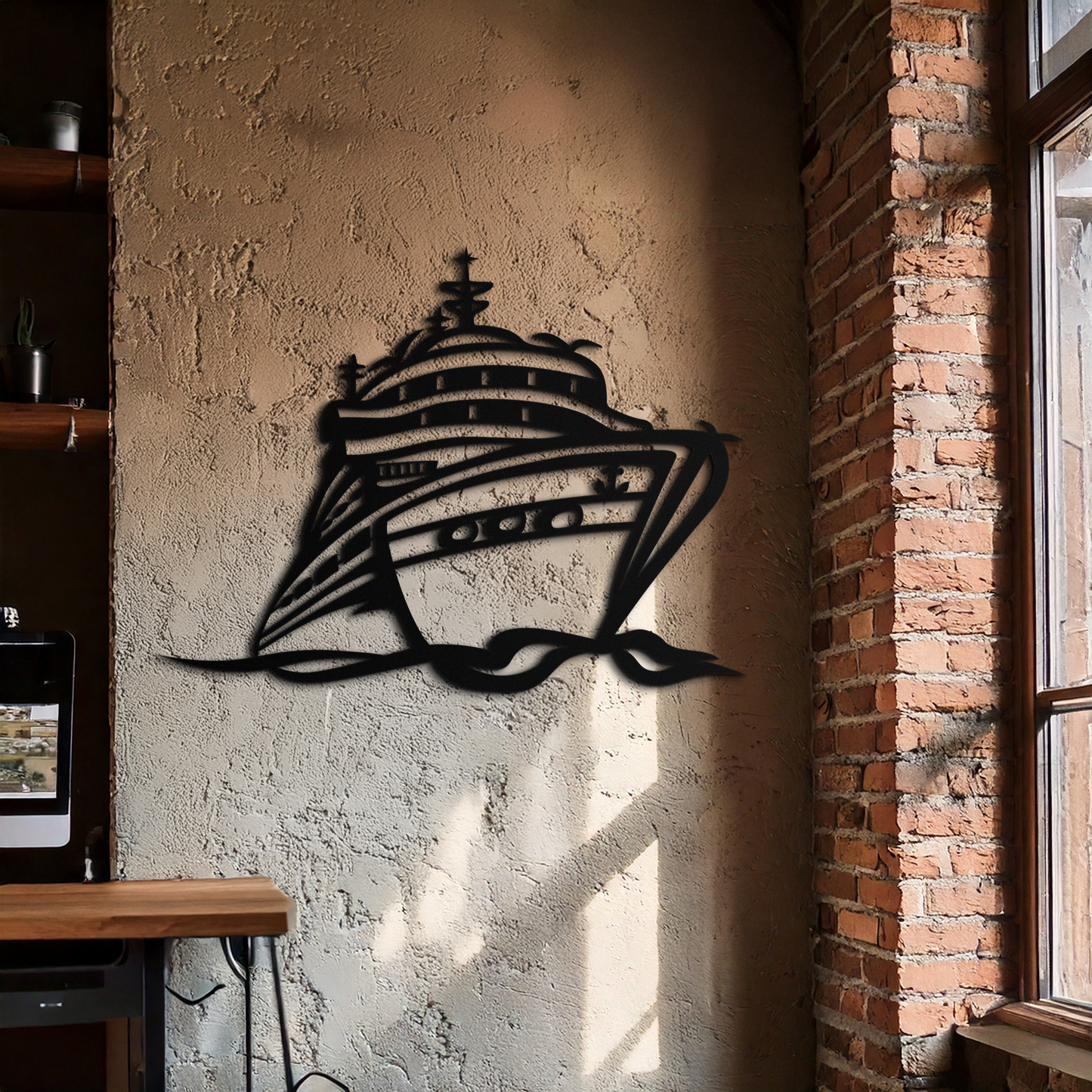 Majestic Cruise Ship Silhouette Metal Wall Art – Nautical Decor for Sea Lovers- KAF682 - Tampa Home & Garden Store
