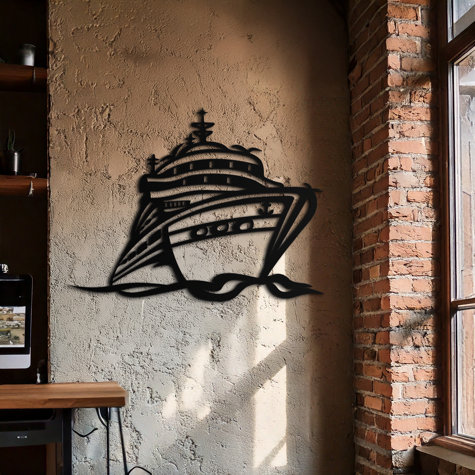 Majestic Cruise Ship Silhouette Metal Wall Art – Nautical Decor for Sea Lovers- KAF682 - Tampa Home & Garden Store