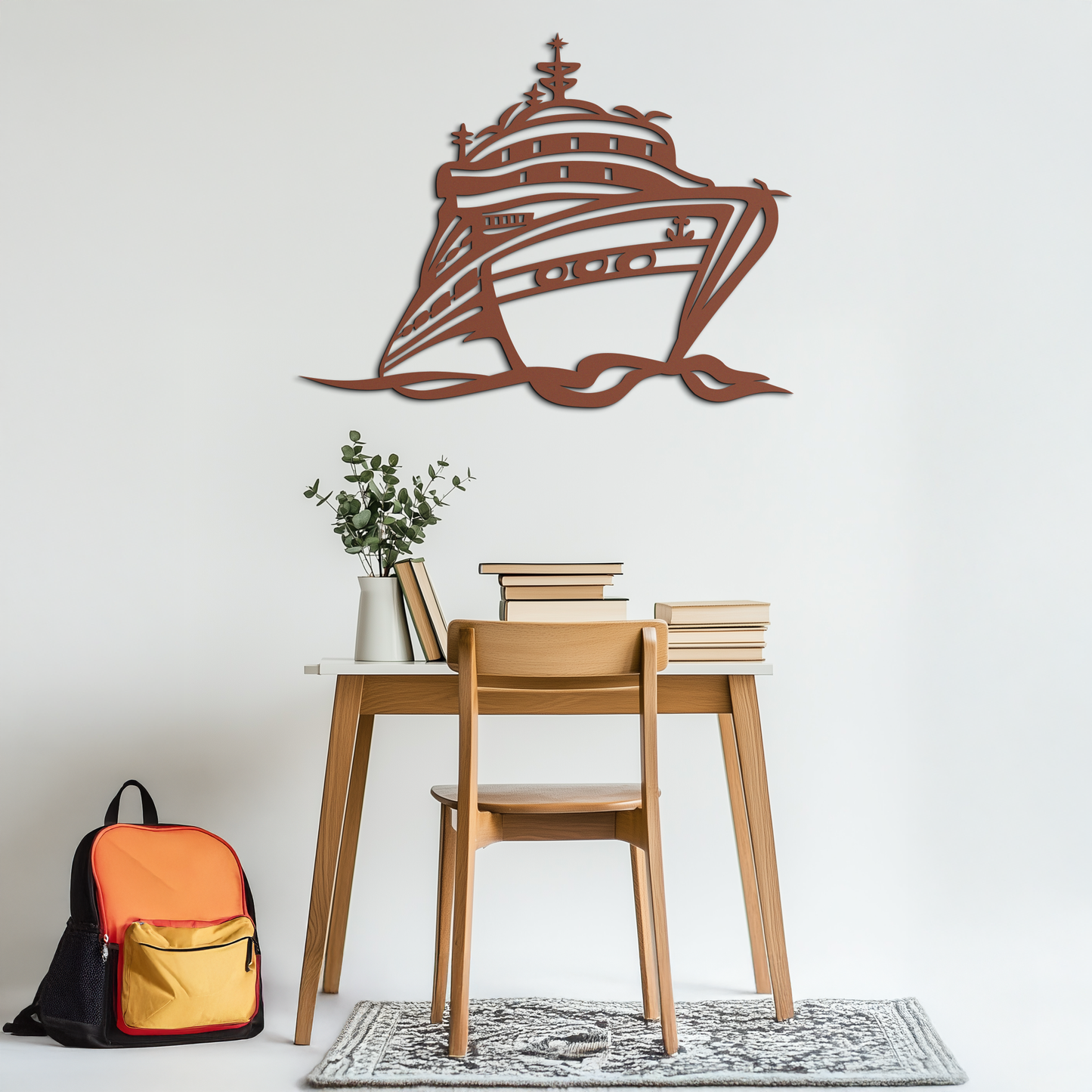 Majestic Cruise Ship Silhouette Metal Wall Art – Nautical Decor for Sea Lovers- KAF682 - Tampa Home & Garden Store