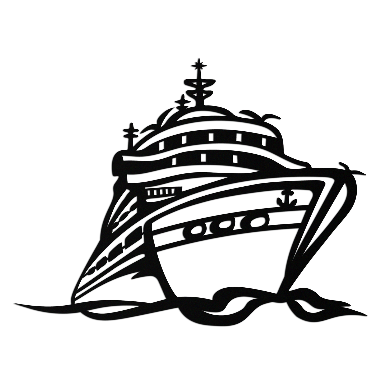 Majestic Cruise Ship Silhouette Metal Wall Art – Nautical Decor for Sea Lovers- KAF682 - Tampa Home & Garden Store