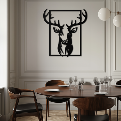 Majestic Deer Metal Wall Art - Nature-Inspired Minimalist Decor- KAF190 - Tampa Home & Garden Store