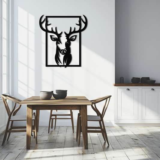 Majestic Deer Metal Wall Art - Nature-Inspired Minimalist Decor- KAF190 - Tampa Home & Garden Store