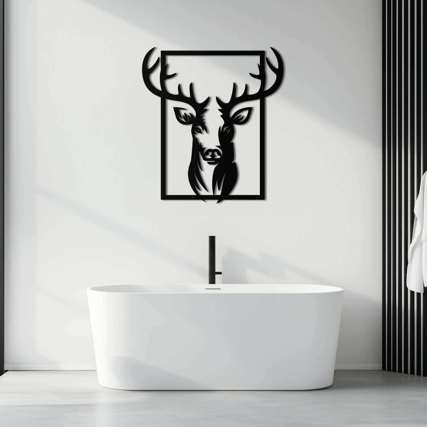 Majestic Deer Metal Wall Art - Nature-Inspired Minimalist Decor- KAF190 - Tampa Home & Garden Store