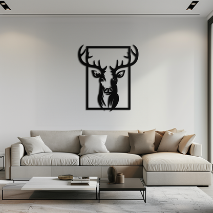 Majestic Deer Metal Wall Art - Nature-Inspired Minimalist Decor- KAF190 - Tampa Home & Garden Store
