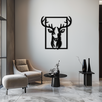 Majestic Deer Metal Wall Art - Nature-Inspired Minimalist Decor- KAF190 - Tampa Home & Garden Store