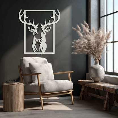 Majestic Deer Metal Wall Art - Nature-Inspired Minimalist Decor- KAF190 - Tampa Home & Garden Store