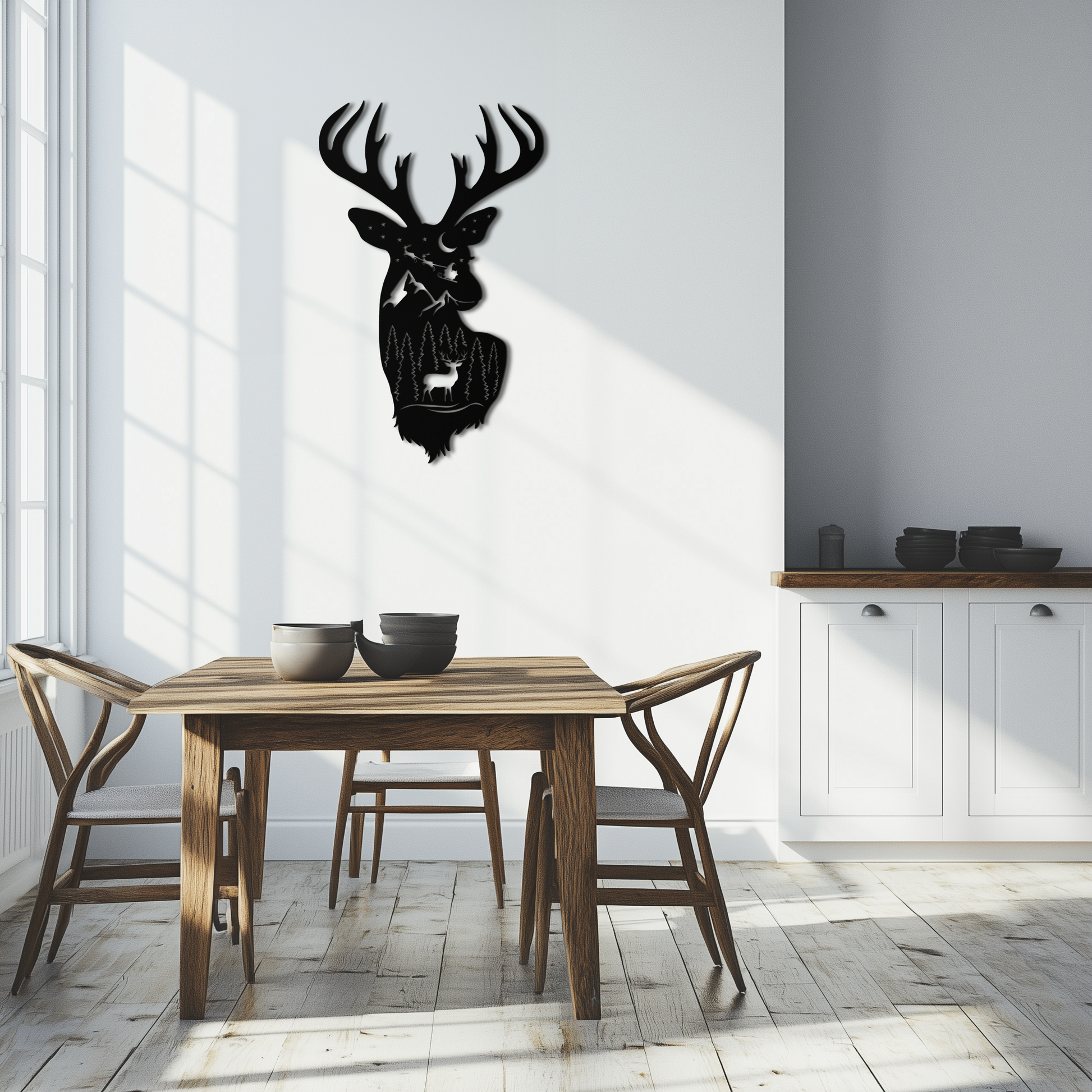 Majestic Deer Metal Wall Art - Nature-Inspired Steel Silhouette Decor- KAF301 - Tampa Home & Garden Store