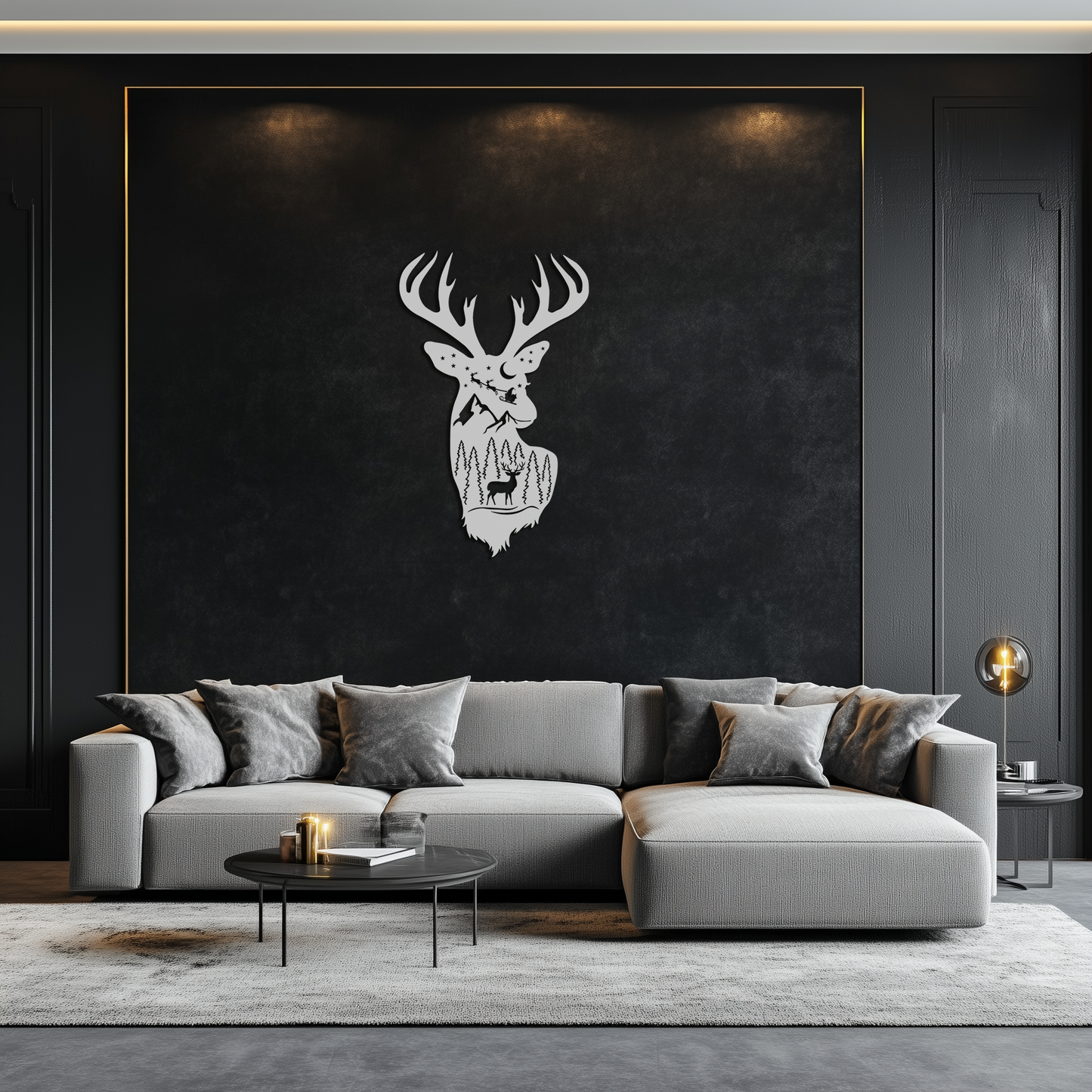 Majestic Deer Metal Wall Art - Nature-Inspired Steel Silhouette Decor- KAF301 - Tampa Home & Garden Store
