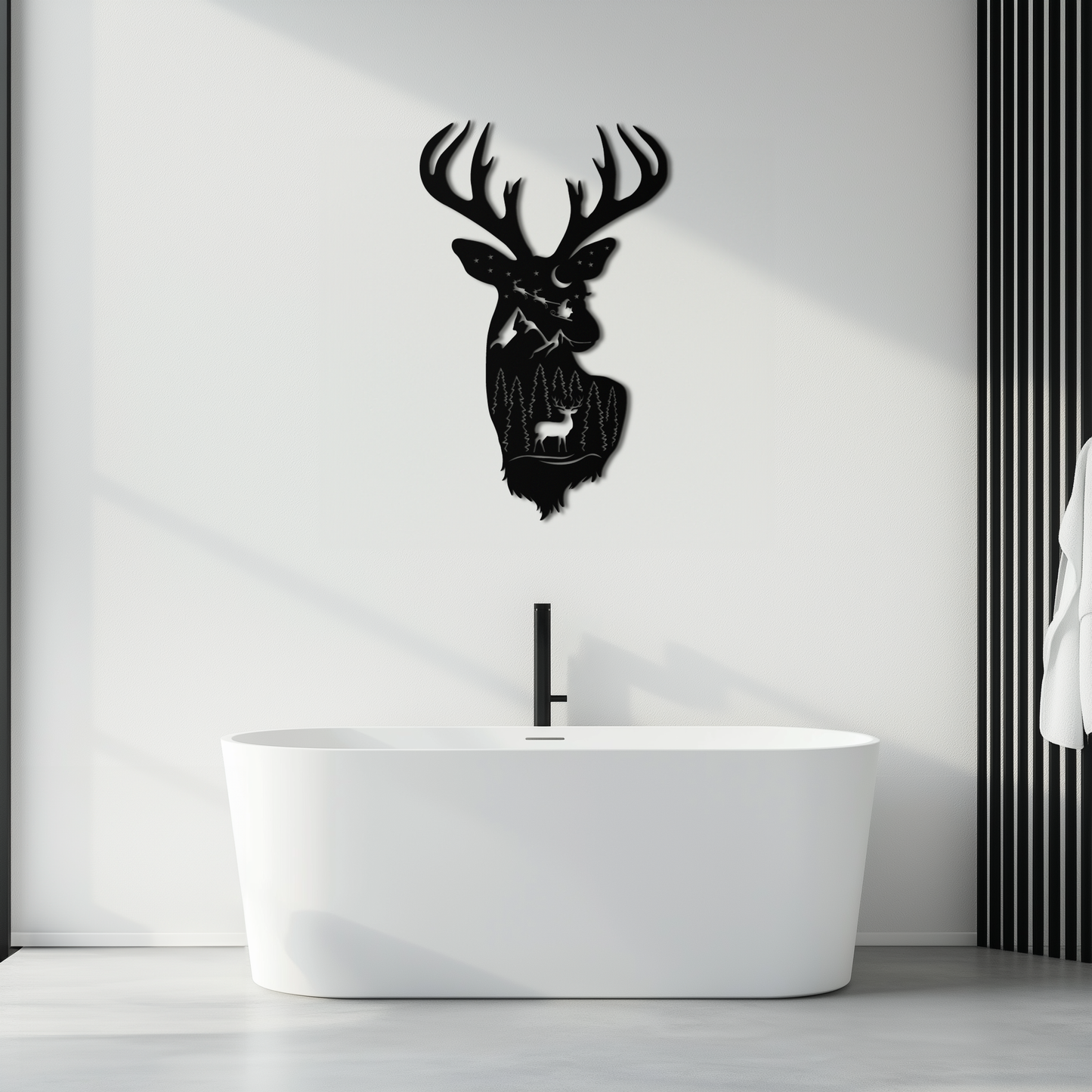 Majestic Deer Metal Wall Art - Nature-Inspired Steel Silhouette Decor- KAF301 - Tampa Home & Garden Store