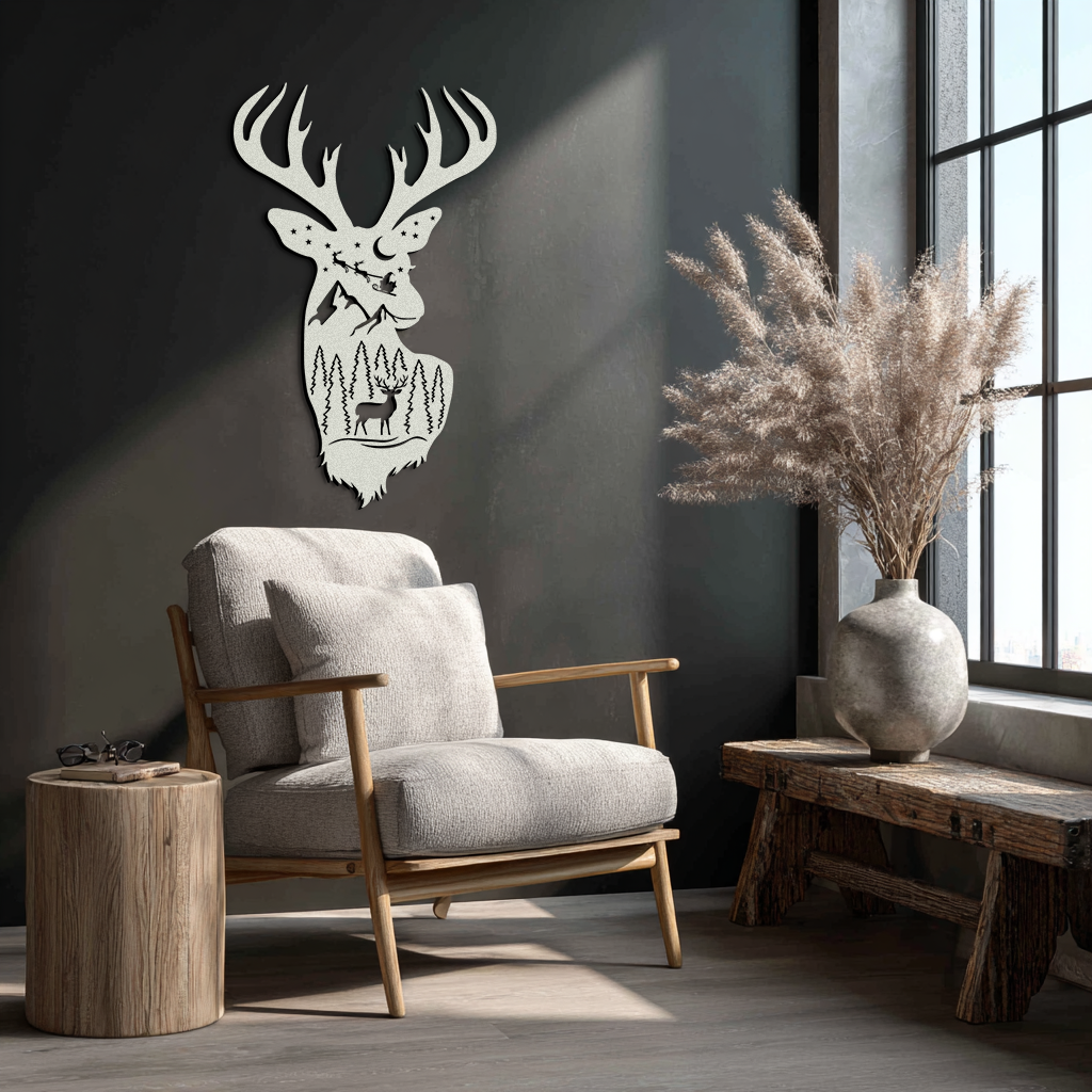 Majestic Deer Metal Wall Art - Nature-Inspired Steel Silhouette Decor- KAF301 - Tampa Home & Garden Store