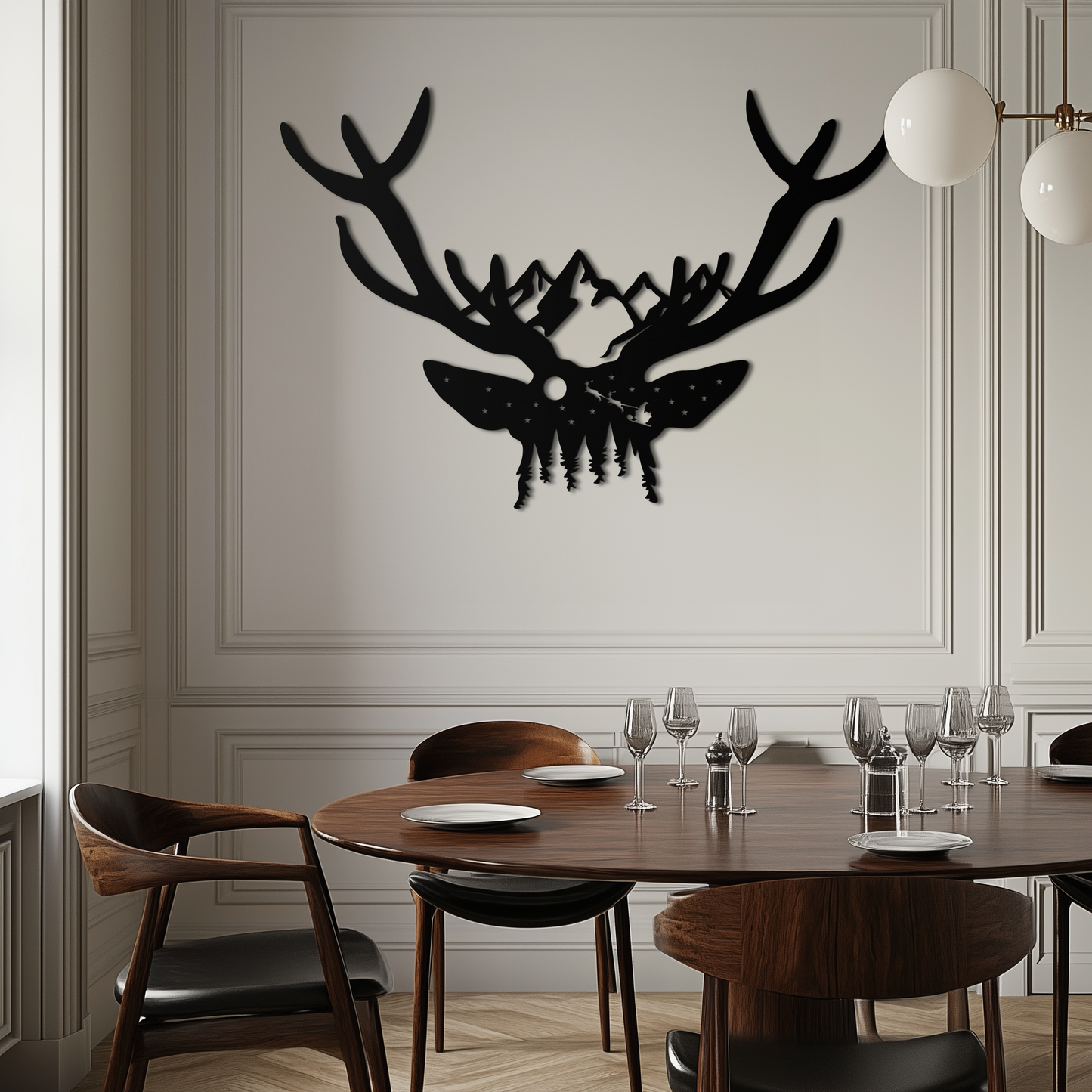 Majestic Deer Skull Metal Wall Art - Nature-Inspired Antler Decor- KAF300 - Tampa Home & Garden Store