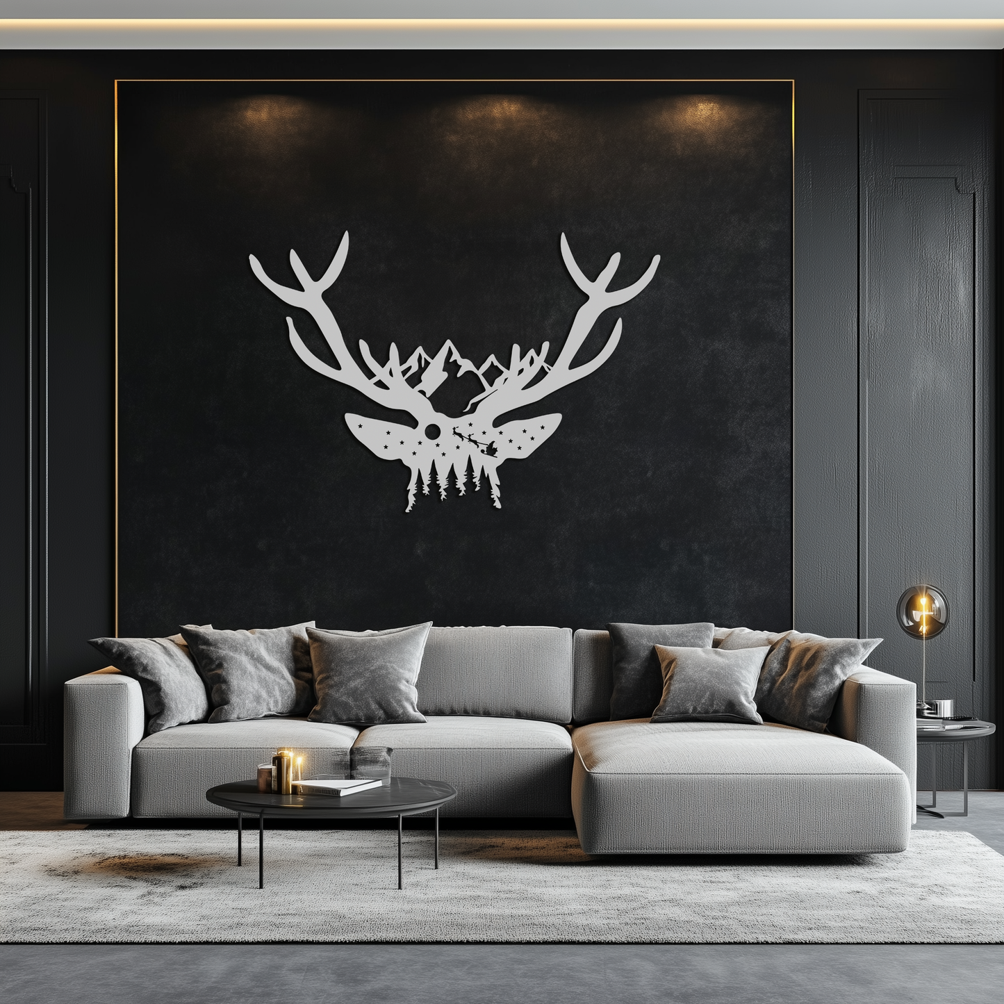 Majestic Deer Skull Metal Wall Art - Nature-Inspired Antler Decor- KAF300 - Tampa Home & Garden Store