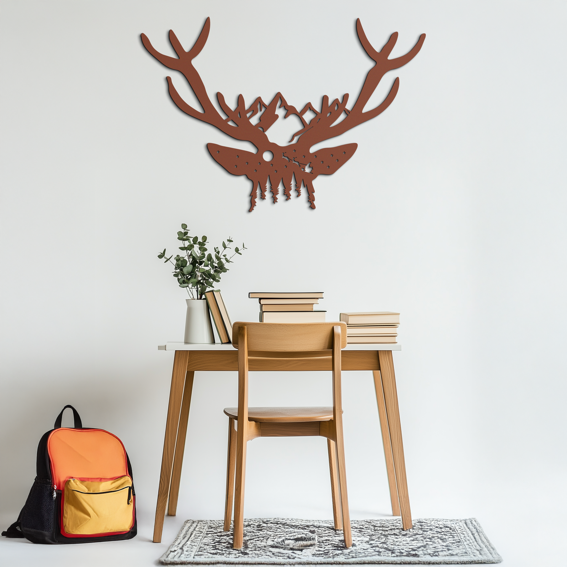 Majestic Deer Skull Metal Wall Art - Nature-Inspired Antler Decor- KAF300 - Tampa Home & Garden Store