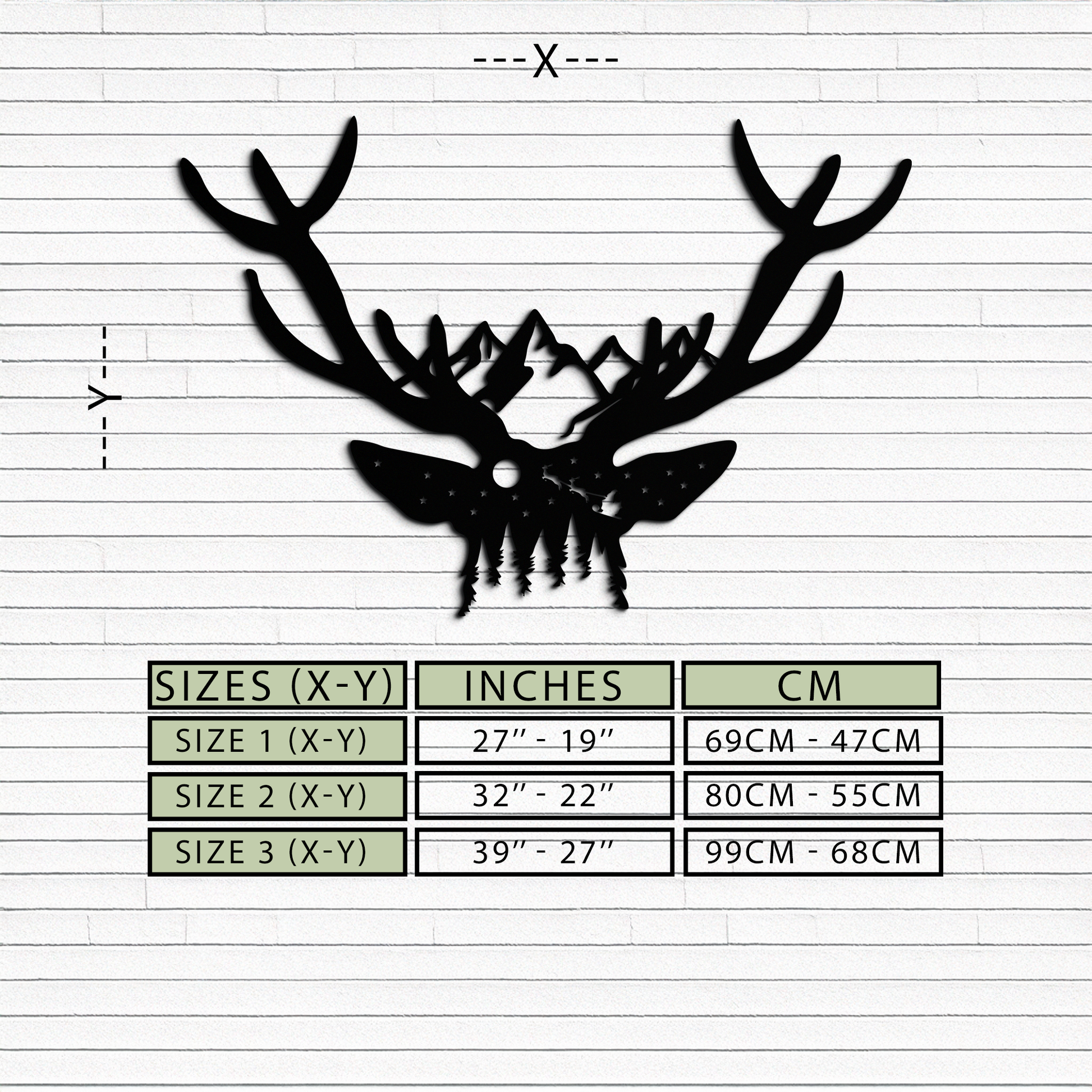 Majestic Deer Skull Metal Wall Art - Nature-Inspired Antler Decor- KAF300 - Tampa Home & Garden Store