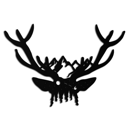 Majestic Deer Skull Metal Wall Art - Nature-Inspired Antler Decor- KAF300 - Tampa Home & Garden Store