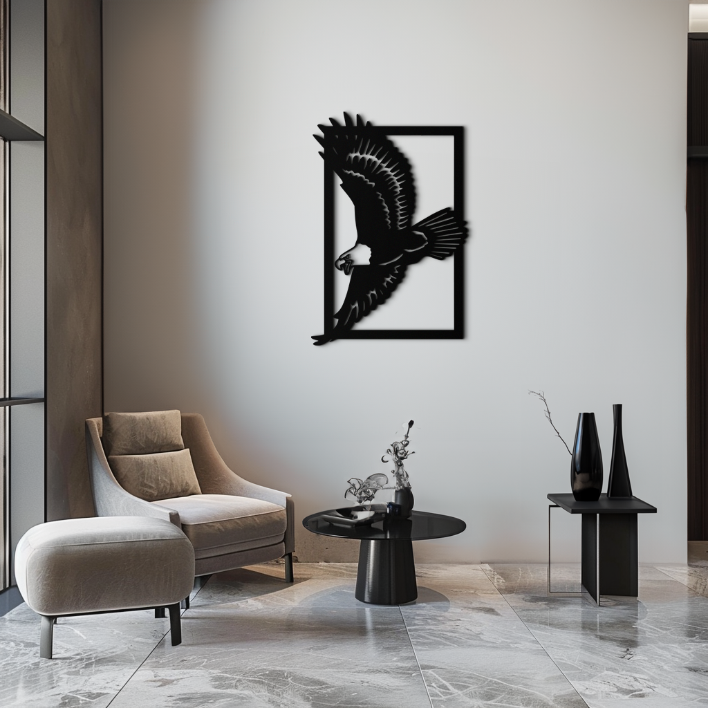 Majestic Eagle Metal Wall Art - Steel Wall Decor for Home and Office - KAF055 - Tampa Home & Garden Store