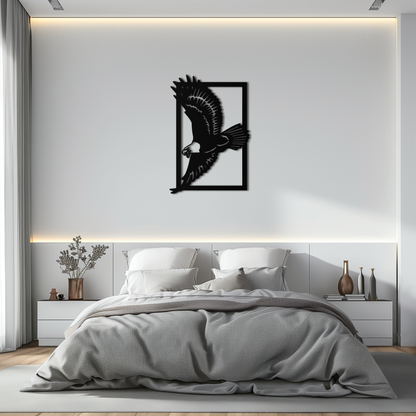 Majestic Eagle Metal Wall Art - Steel Wall Decor for Home and Office - KAF055 - Tampa Home & Garden Store
