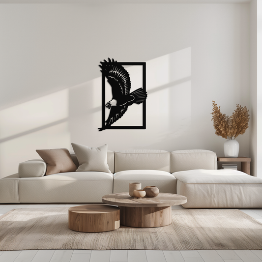 Majestic Eagle Metal Wall Art - Steel Wall Decor for Home and Office - KAF055 - Tampa Home & Garden Store