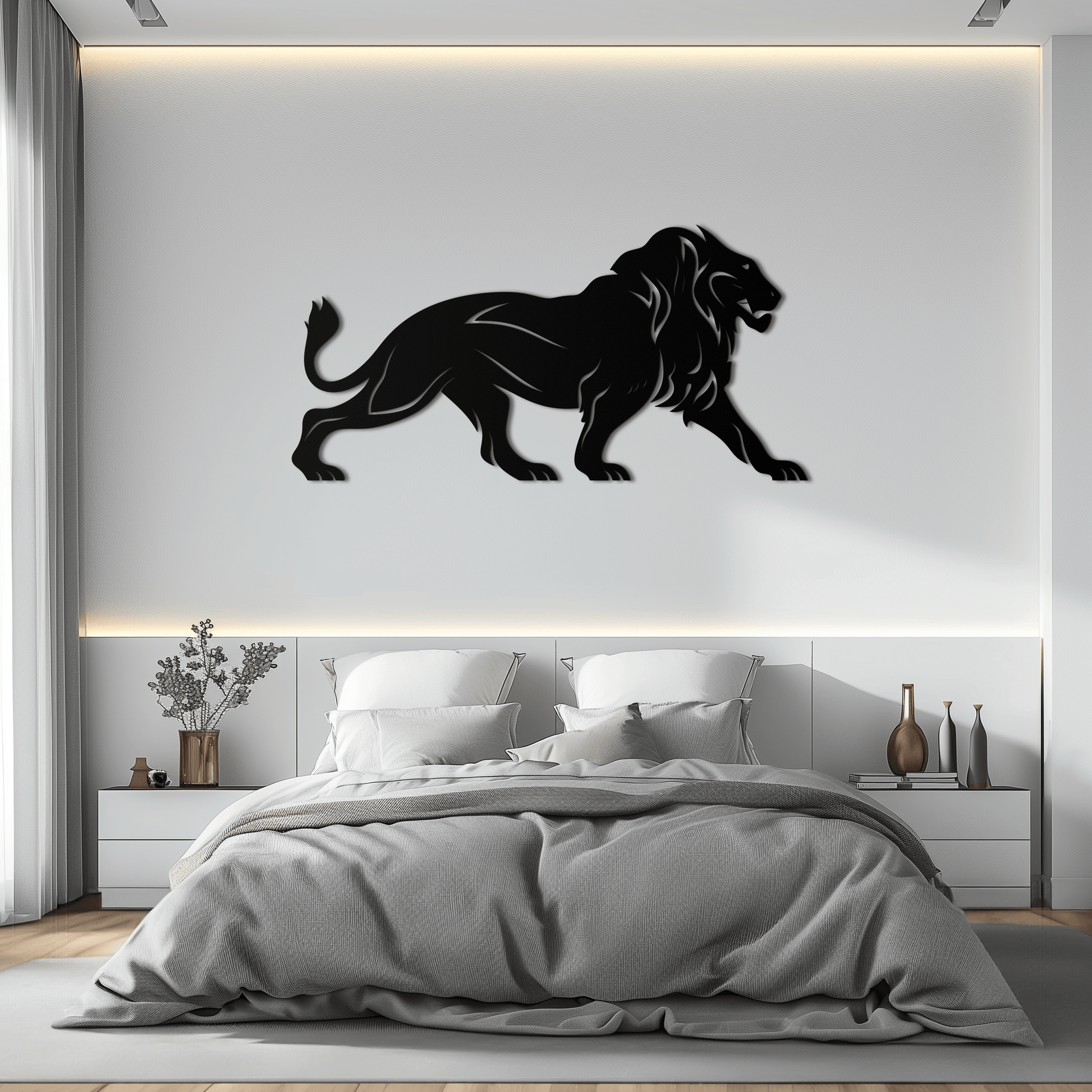 Majestic Lion Wall Art - Steel Wall Decor for Home and Office -KAF002 - Tampa Home & Garden Store