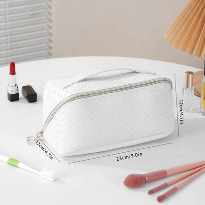 Woven PU Leather Makeup Bag and a Travel Case