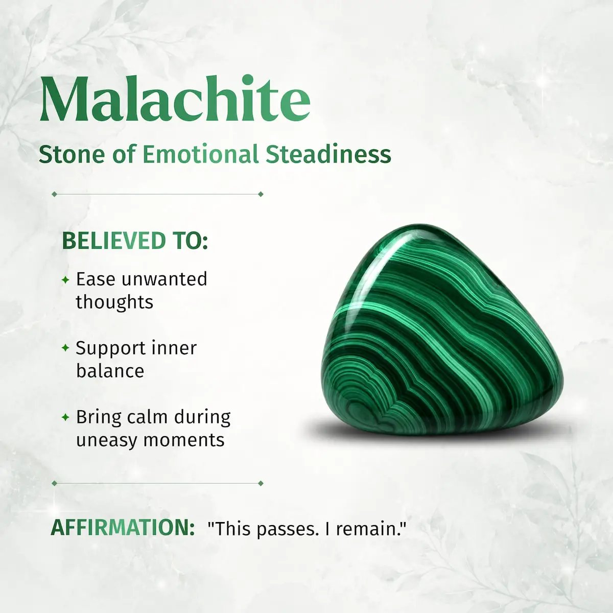 Bracelet The Anxiety Bracelet | 6mm Conscious Items featuring a polished malachite stone on Tampa Home & Garden Store