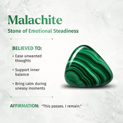 Bracelet The Anxiety Bracelet | 6mm Conscious Items featuring a polished malachite stone on Tampa Home & Garden Store