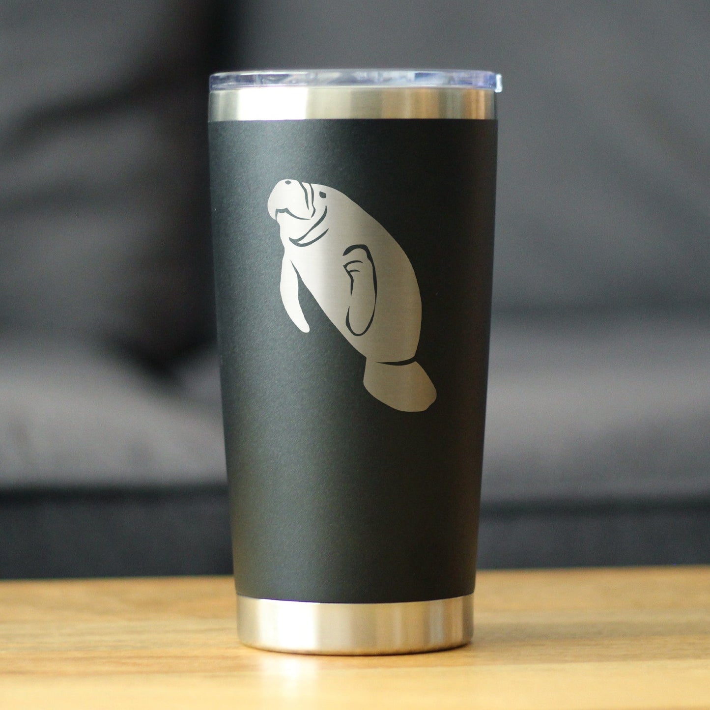 Manatee - Insulated Coffee Tumbler Cup with Sliding Lid - Stainless Steel Travel Mug - Manatee Gifts Women and Men Beach Lovers - Tampa soil911.com