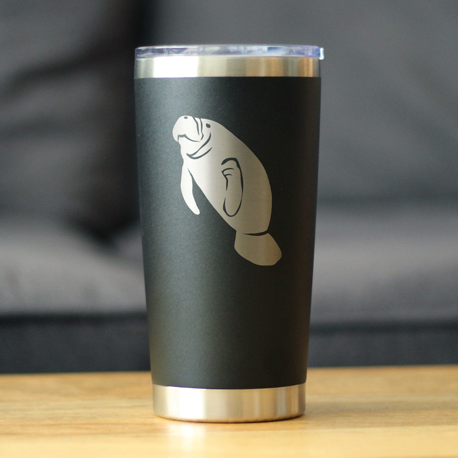 Manatee - Insulated Coffee Tumbler Cup with Sliding Lid - Stainless Steel Travel Mug - Manatee Gifts Women and Men Beach Lovers - Tampa soil911.com