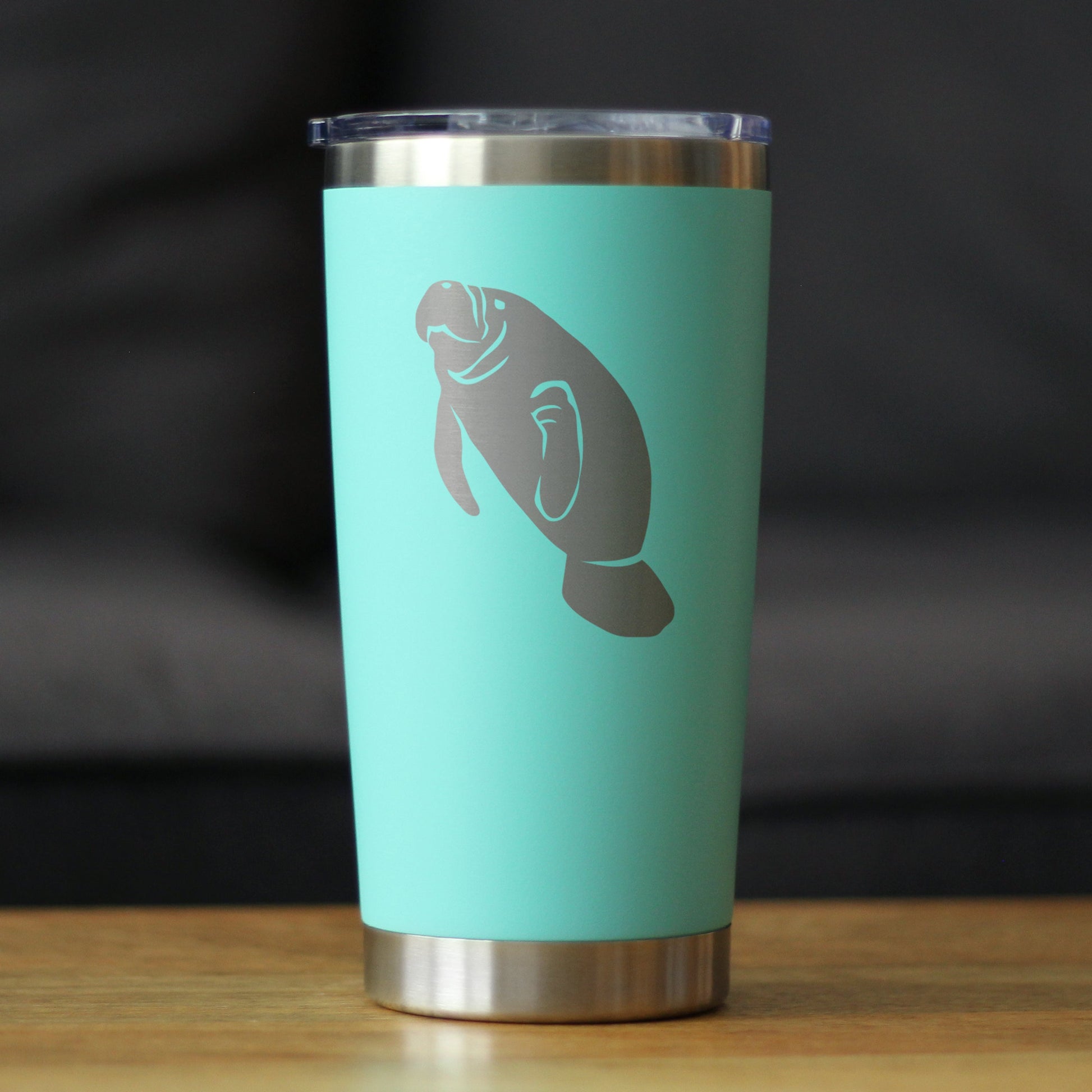 Manatee - Insulated Coffee Tumbler Cup with Sliding Lid - Stainless Steel Travel Mug - Manatee Gifts Women and Men Beach Lovers - Tampa soil911.com