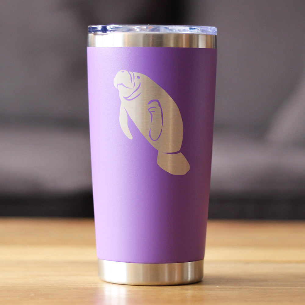 Manatee - Insulated Coffee Tumbler Cup with Sliding Lid - Stainless Steel Travel Mug - Manatee Gifts Women and Men Beach Lovers - Tampa soil911.com