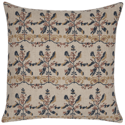 Manda Linen Block Print Throw Pillow Cover, Natural - Tampa Home & Garden Store