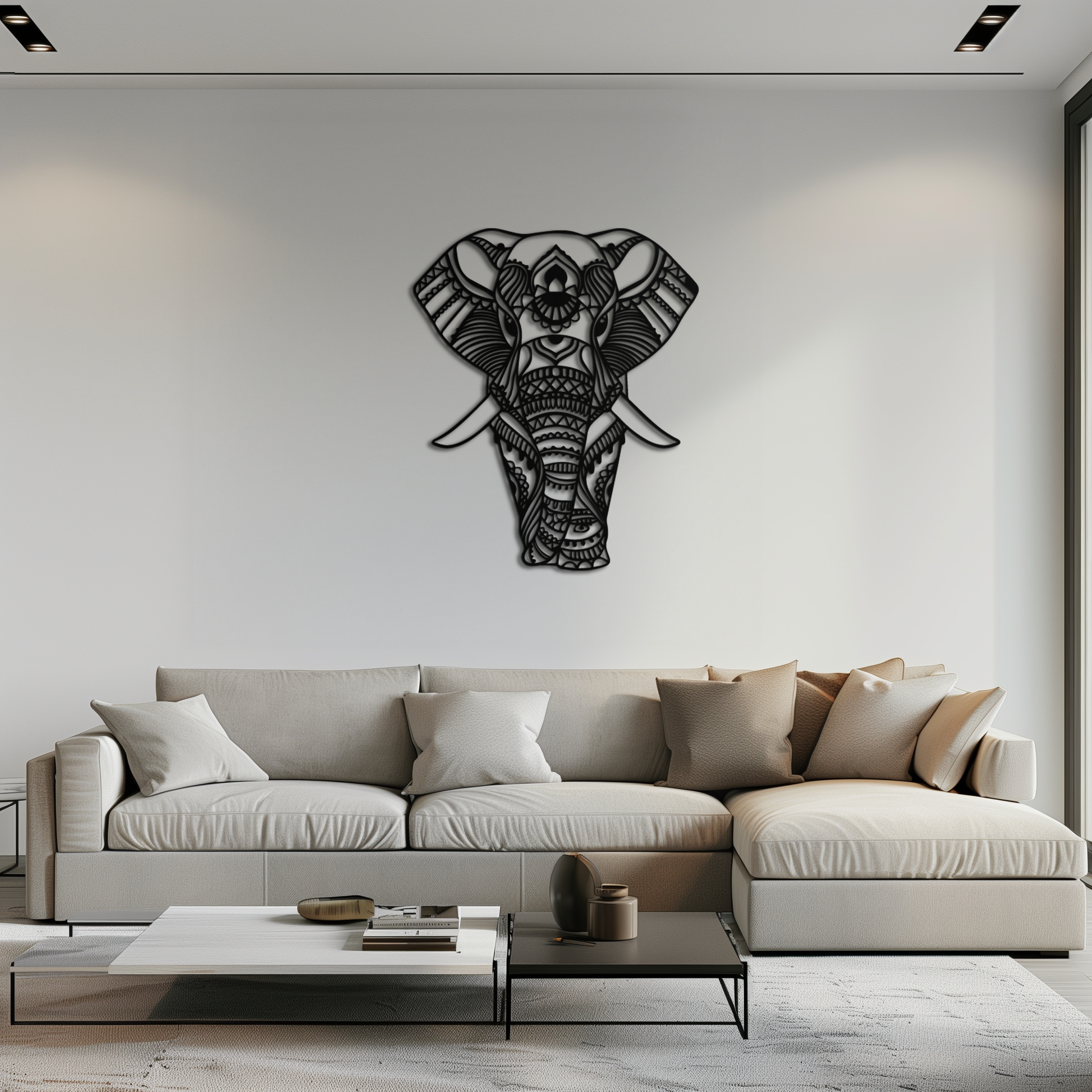 Mandala Elephant Metal Wall Art - Intricate Elephant Head Decor - KAF105 - Tampa Home & Garden Store