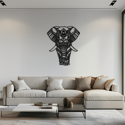 Mandala Elephant Metal Wall Art - Intricate Elephant Head Decor - KAF105 - Tampa Home & Garden Store
