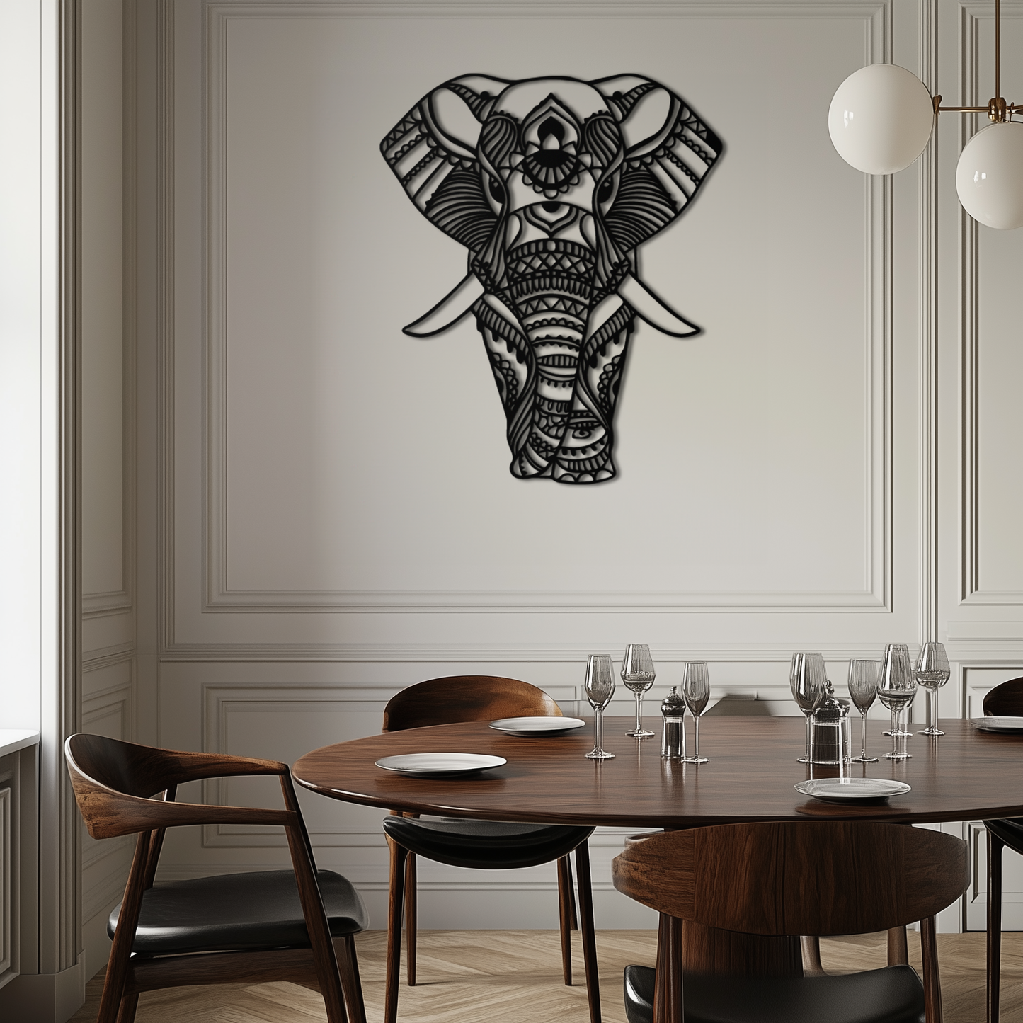 Mandala Elephant Metal Wall Art - Intricate Elephant Head Decor - KAF105 - Tampa Home & Garden Store