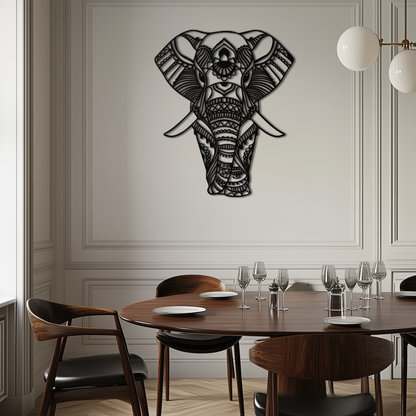 Mandala Elephant Metal Wall Art - Intricate Elephant Head Decor - KAF105 - Tampa Home & Garden Store