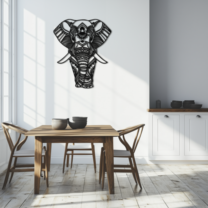 Mandala Elephant Metal Wall Art - Intricate Elephant Head Decor - KAF105 - Tampa Home & Garden Store
