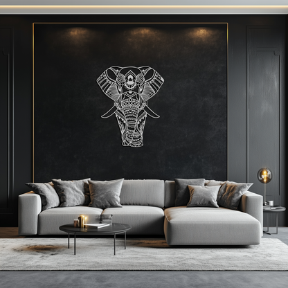 Mandala Elephant Metal Wall Art - Intricate Elephant Head Decor - KAF105 - Tampa Home & Garden Store