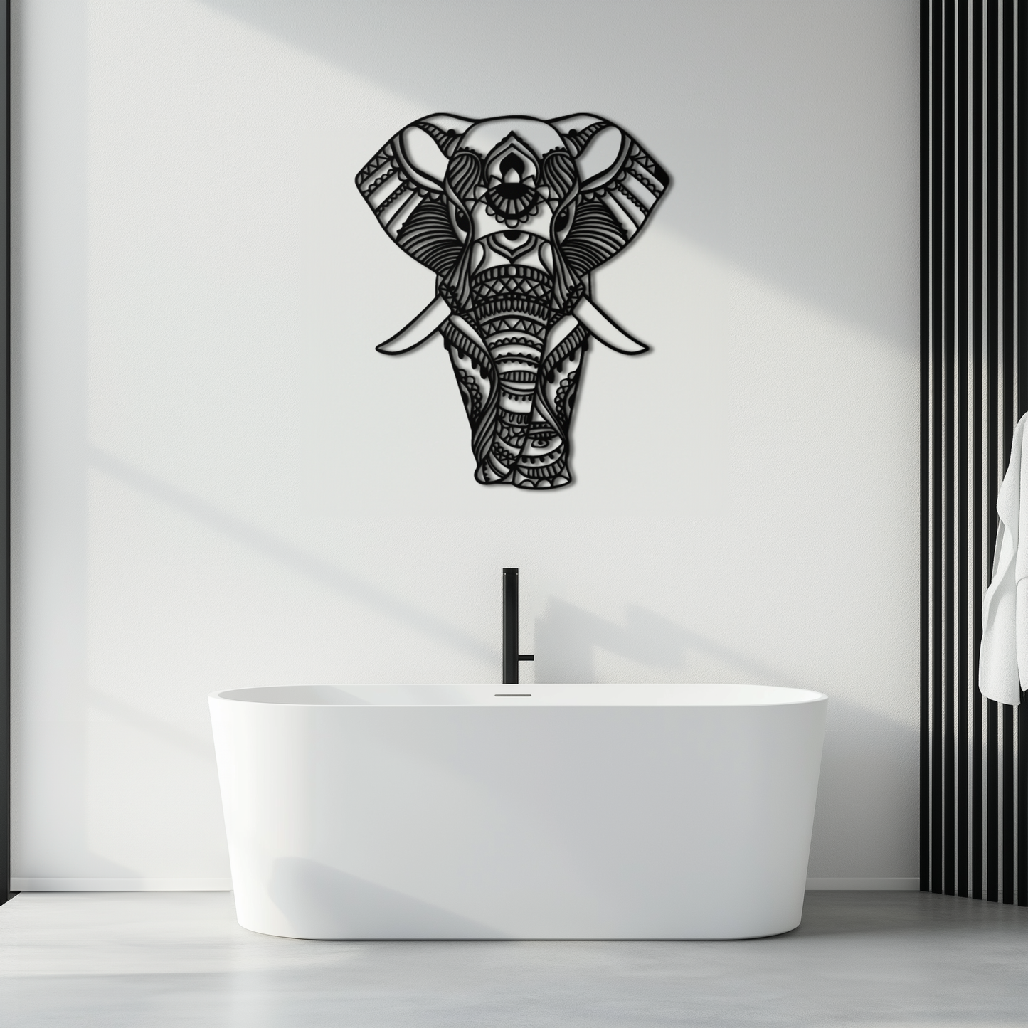 Mandala Elephant Metal Wall Art - Intricate Elephant Head Decor - KAF105 - Tampa Home & Garden Store
